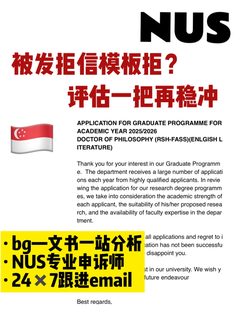 NUS被模板拒！精准分析文书问题带你稳进梦校