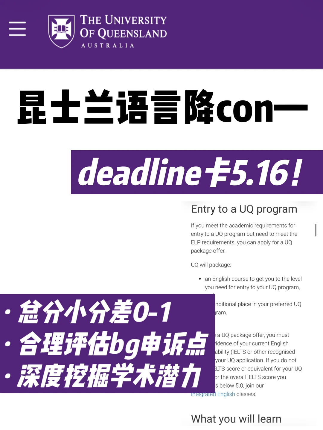 🇦🇺昆士兰雅思差0.5-1的 速来评估bg降con! · 图文图片