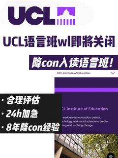 UCL语言班wl即将关闭！ 加急降con成功入读