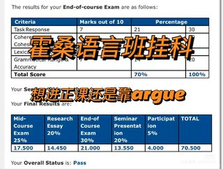 霍桑语言班T2挂科，差3分也给要回来了！！