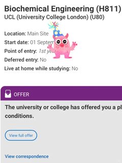 UCL生物化学工程Alevel降con成功案例