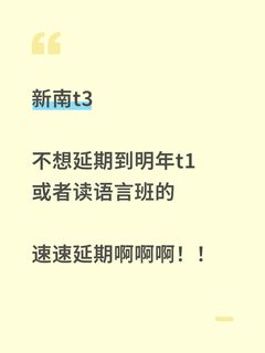 新南t3，语言考不出来别认命，其实还能延期