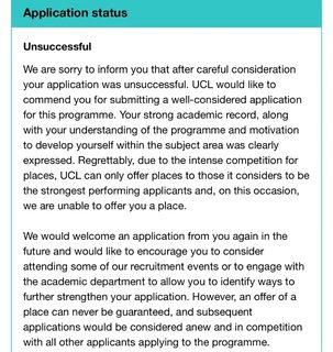ucl被拒可能不是bg有问题，而是材料有问题