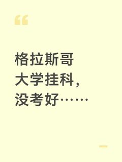 格拉斯哥大学挂科，没考好……