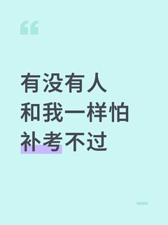 有没有人和我一样怕补考不过