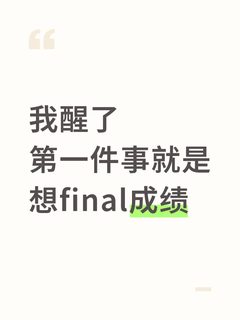 我醒了第一件事就是想final成绩