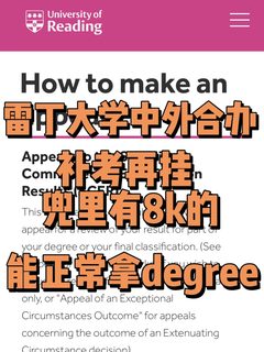 雷丁大学南信大中外合办补考二挂，我来捞
