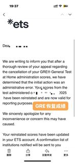GRE家考用水印，成绩被取消，我刚恢复了330(7)