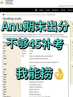 ANU44分，补考门槛只差1分