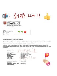 剑桥 LLM offer get ✌️🎉