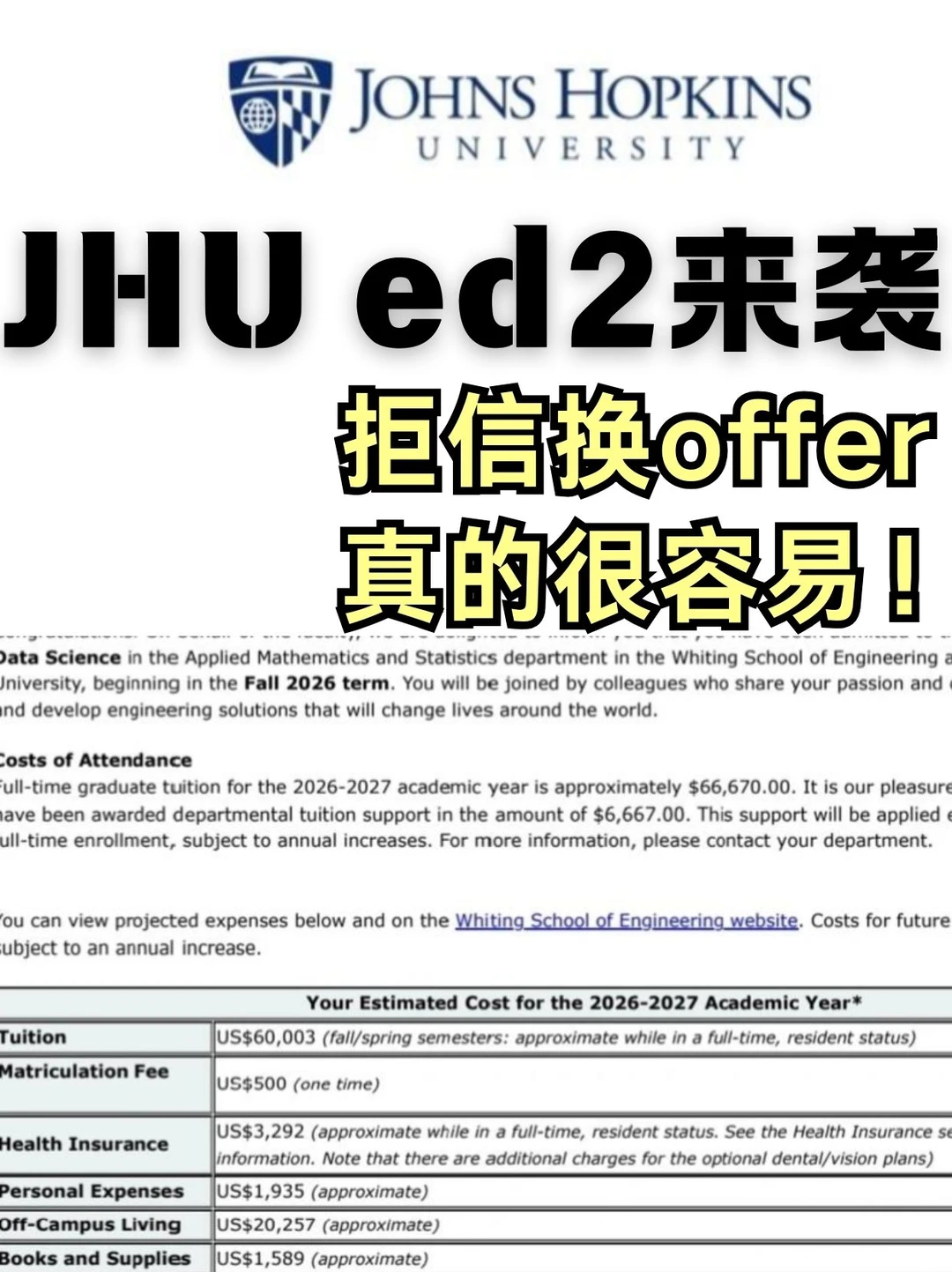 1、JHU拒信别慌!48h逆转offer秘籍🚀 2、被JHU拒了?速来换offer救命❗️ 3、拒信秒变off… · 封面图片