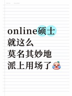 online硕士就这么莫名其妙地派上用场了
