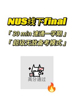 NUS期末考，30min速成！