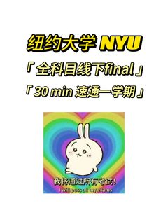 纽约大学 NYU全科目线下final如何爽拿A❓